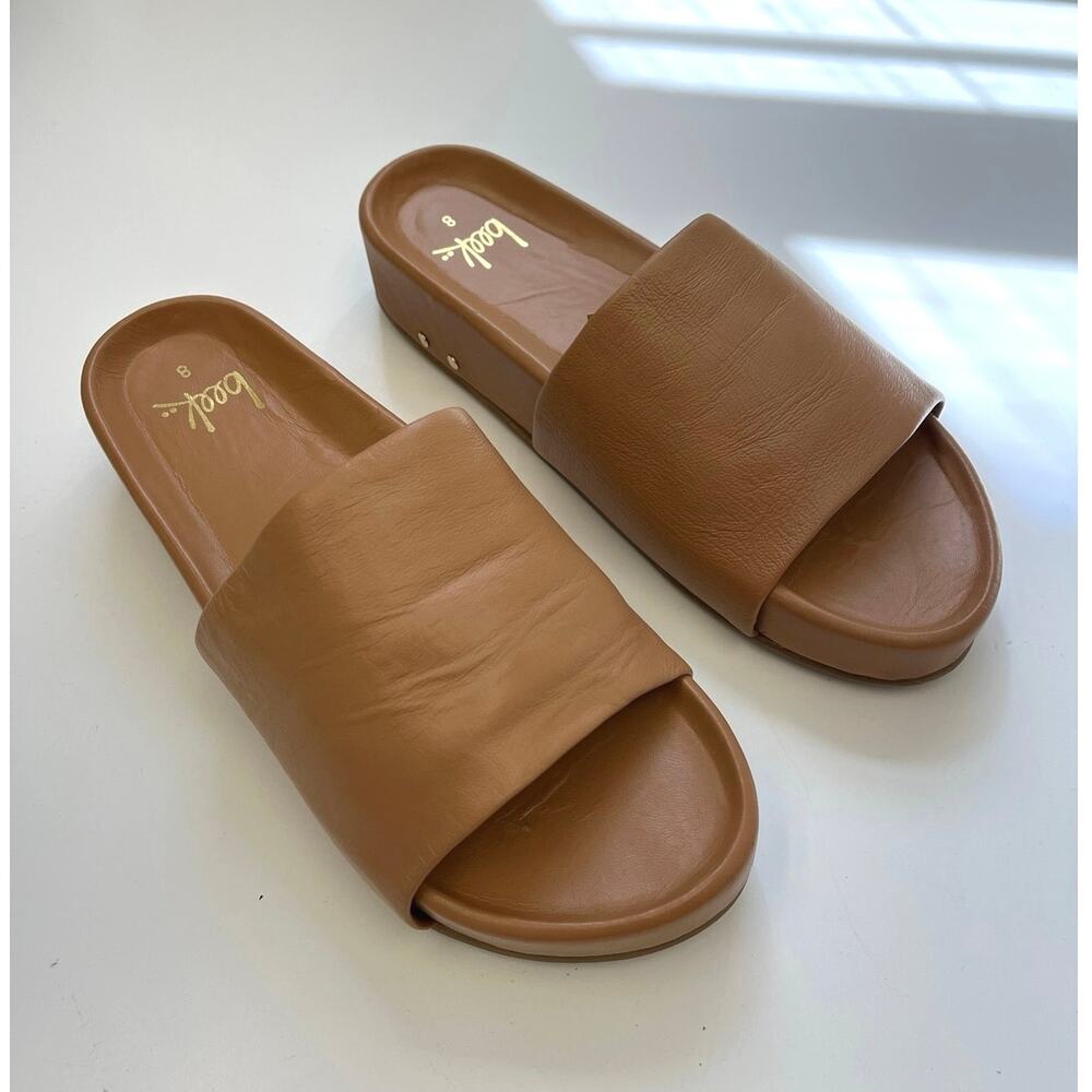 Beek Pelican Platform Leather Sandals Memory Foam Arch Support Honey - Size 8 - Picture 11 of 11